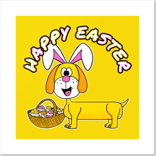 Easter Dachshund Bunny Eggs Dog Lover Posters and Art